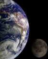 La Tierra y la luna vista desde satelite